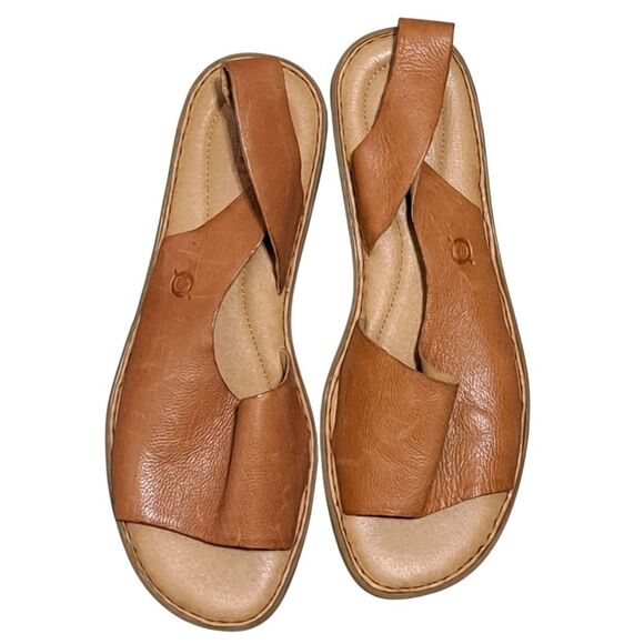 Born Inlet Boho Soft Buttery Leather Slingback Open Toe Sandals Size 11 Clay - Picture 1 of 12